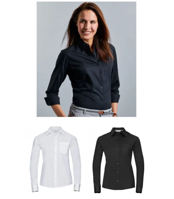 Russell Collection  936F L/Sleeve Cotton Easy Care Poplin Shirt